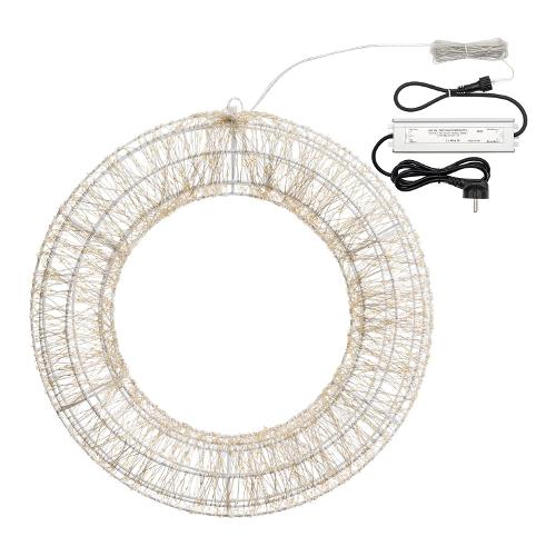 Corona 1 gioco di luce (55cm) (1pz) 3000 luci - MICROLED Bianco caldo IP44 75634