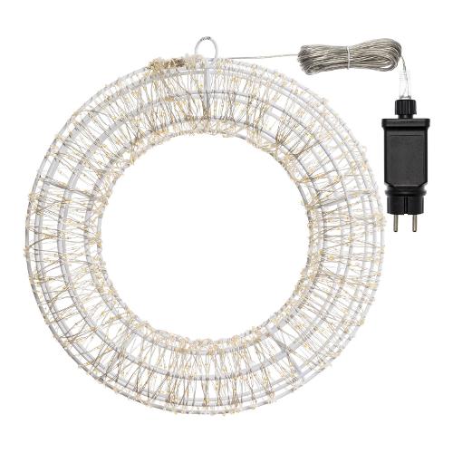 Corona 1 gioco di luce (35cm) (1pz) 1000 luci - MICROLED Bianco caldo IP44 75627