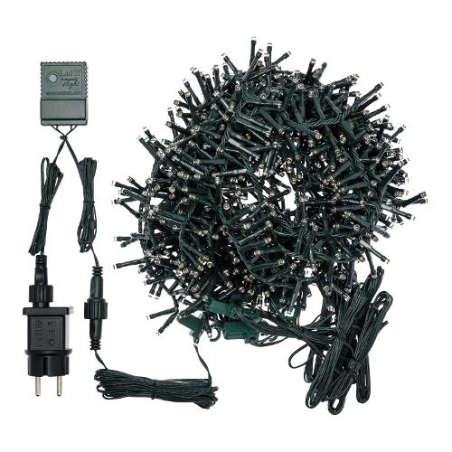 Filo Verde 1080 luci - LED Bianco caldo (15 + 6 mt) Nastri pendenti 12 Giochi di luce IP44 76563