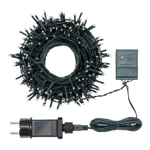 Filo Verde 360 luci - MINILED Bianco caldo (25,7 + 4 mt) 8 Giochi di luce XMAS KING 40199