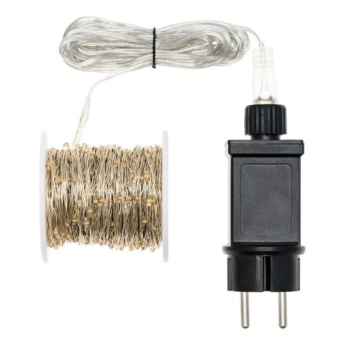 Filo Argento 400 luci - MICROLED Bianco caldo e Bianco freddo (20 + 4 mt) 1 Gioco di luce XMAS KING IP44 74613