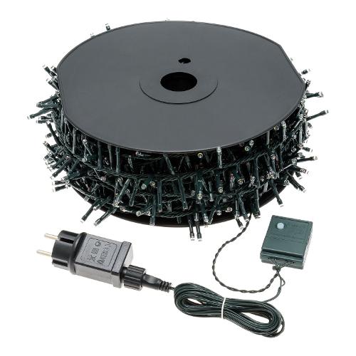 Filo Verde 2000 luci - MINILED Bianco caldo (40,5 + 4 mt) 8 Giochi di luce XMAS KING 49123