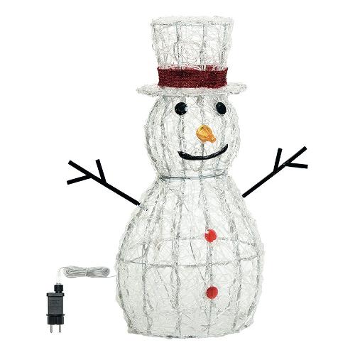 Pupazzo di neve Bianco (H70 cm) 3 giochi di luce (1pz) 160 luci - LED Bianco caldo e Bianco freddo IP44 80249