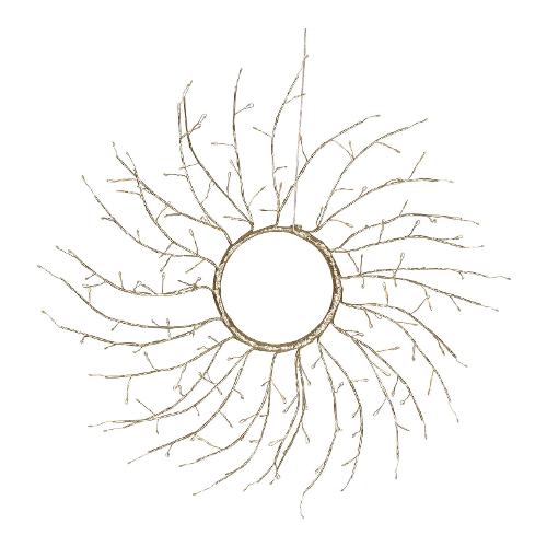 Corona 1 gioco di luce (45cm) (1pz) TIGLIO 160 luci - MICROLED Bianco caldo IP44 Champagne 78499