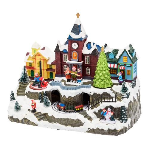 Paesaggio con movimento, luci e musica (34x18x27cm) XMAS KING 76723