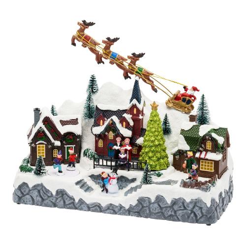 Paesaggio con movimento, luci e musica (34x18x28cm) XMAS KING 74927