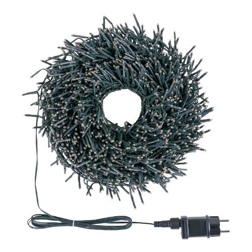 Filo Verde 2000 luci - MINILED Bianco caldo (30 + 4 mt) 1 Gioco di luce XMAS KING IP44 80416
