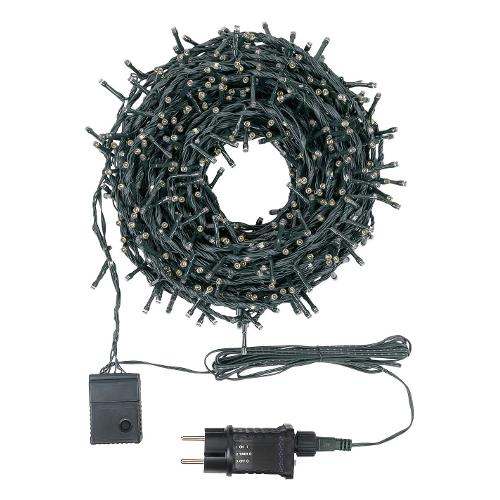 Filo Verde 1660 luci - LED Bianco caldo (30 + 4 mt) 2 Giochi di luce XMAS KING IP44 78895