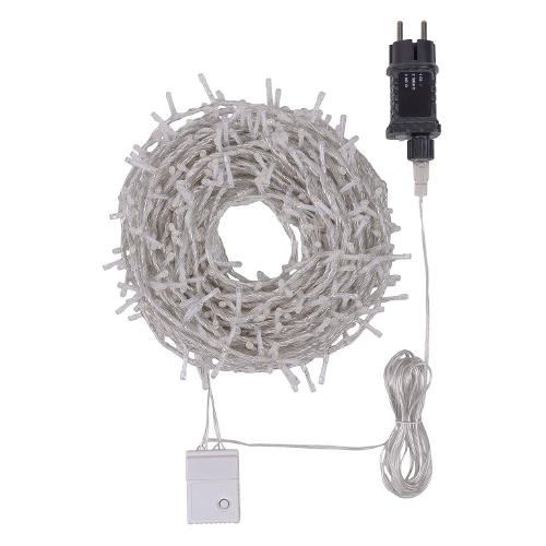 Filo Trasparente 1660 luci - LED Bianco caldo e Bianco freddo (30 + 4 mt) 2 Giochi di luce XMAS KING IP44 78925