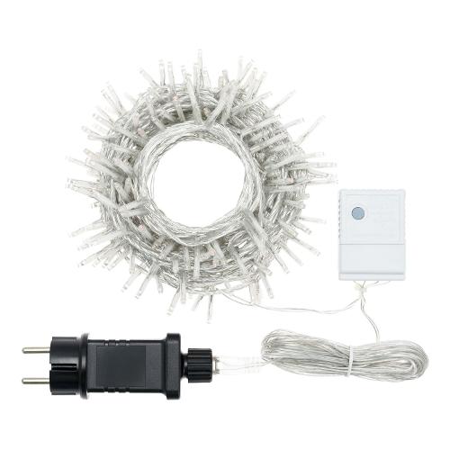 Filo Trasparente 360 luci - MINILED Bianco freddo (25,7 + 4 mt) 8 Giochi di luce XMAS KING IP44 32590