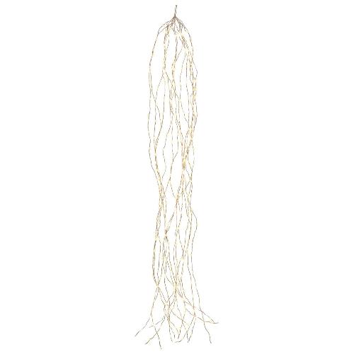 Filo Rame 300 luci - MICROLED Bianco caldo (1 + 4 mt) Cascata 15 fili 1 Gioco di luce XMAS KING IP44 48713