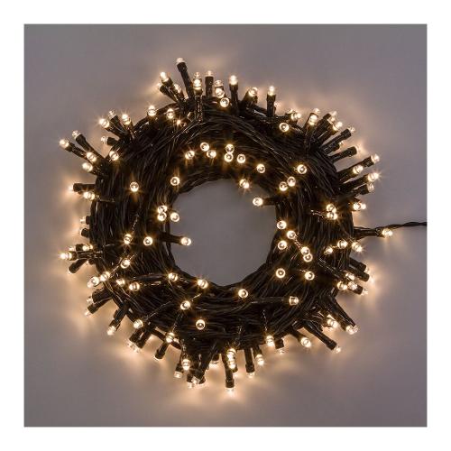 Filo Verde 320 luci - LED Bianco caldo (19,5 + 4 mt) 8 Giochi di luce CHRISTMAS IP44 31951