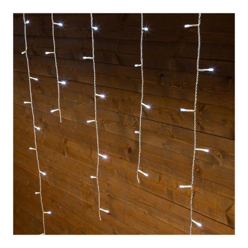 Tenda luminosa Natale Bianco 182 luci - LED Bianco freddo (5,04 + 4 mt) 8 Giochi di luce IP44 33184