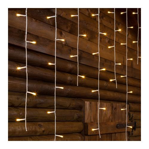 Tenda luminosa Natale Bianco 182 luci - LED Bianco caldo (5,04 + 4 mt) 8 Giochi di luce IP44 33177