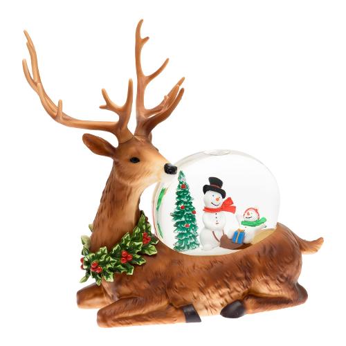 Renna con glitter luce fissa (28,5x15x26cm) (1pz) XMAS KING Bianco caldo IP20 74378