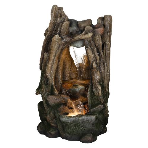 Fontana decorativa esterno con luce led Tronco cavo (38x47x80cm) LUMINEO Marrone 896429