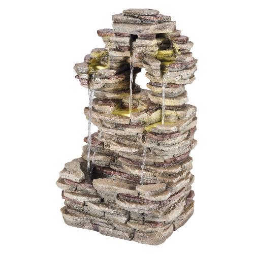 Fontana decorativa esterno con luce led Pietre (29x37x61cm) LUMINEO Beige 892982
