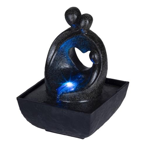 Fontanella interno Coppia innamorati con led Rgb (13,3x13,3x19cm) LUMINEO Nero 896450