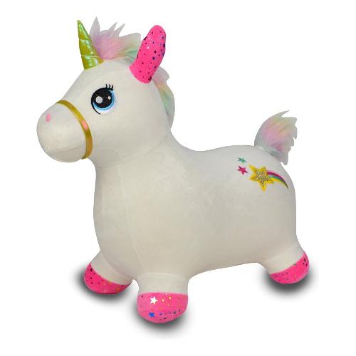 Unicorno cavalcabile gonfiabile 10m+ (57x27x50cm) SPORT ONE Bianco e Rosa 705100291