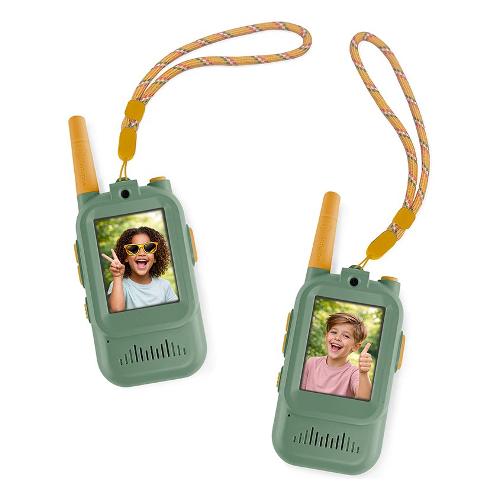 Walkie talkie con schermo video 2" portata 300 mt ZAZU Verde 705001606