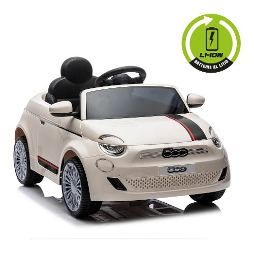 Auto elettrica Fiat 500 Cabrio 10,8V Litio RC (100x60cm) SPORT ONE White 100053351