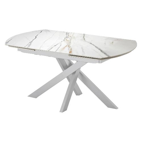 RAMOS Tavolo Allungabile Bianco e Oro (140-200x90cm)