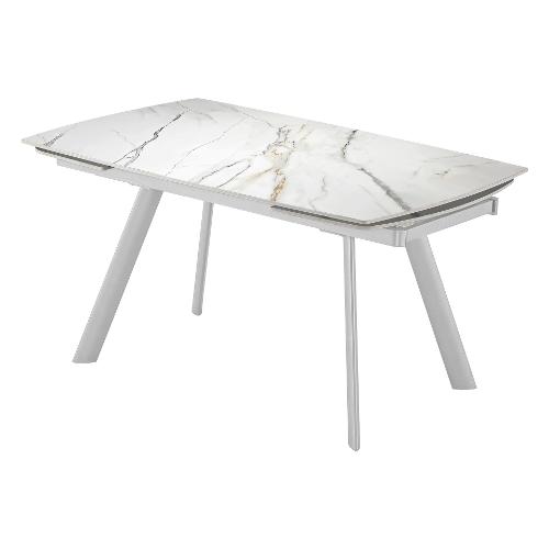 BRANDO Tavolo Allungabile Bianco e Oro (140-200x90cm)