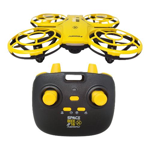 Drone Spacebee 15 8 funzioni RC 2,4 GHz (15x15cm) RADIOFLY Giallo 40045