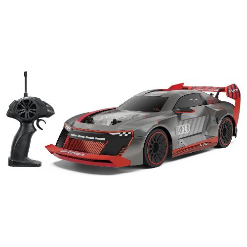 Radiocomando Auto corsa Audi S1 E-Tron Quattro 2,4GHz 7F scala 1:10 RADIOCOM Silver e Rosso 40782