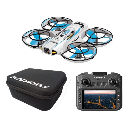 Drone Star Brush Pro Camera 8 funzioni RC 2,4 GHz (18x20cm) RADIOFLY Bianco e Azzurro 40041