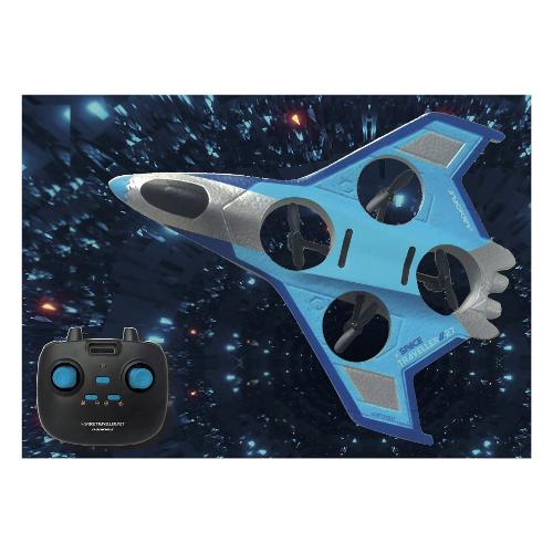 Drone Space Traveller 27 8 funioni RC 2,4 GHz (27x22cm) RADIOFLY Azzurro e Grigio 40200