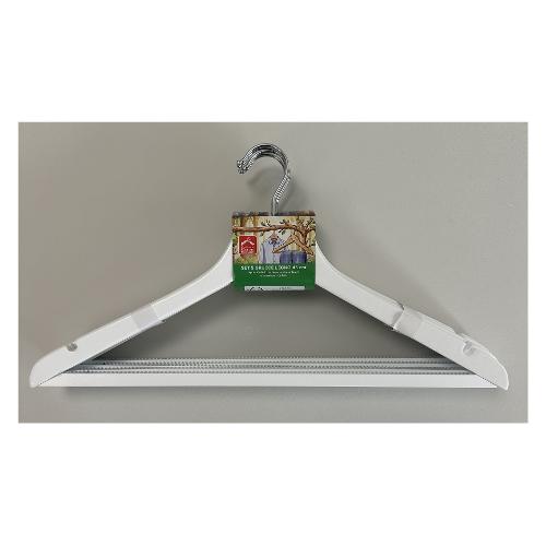 Set grucce legno con porta pantaloni 5 pz (45cm) Bianco