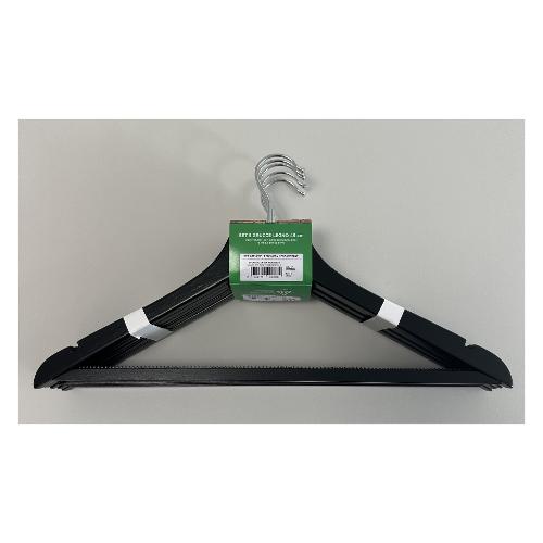 Set grucce legno con porta pantaloni 5 pz (45cm) Nero