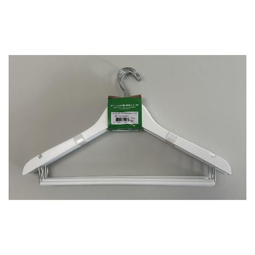 Set grucce legno con porta pantaloni 6 pz (45cm) Bianco