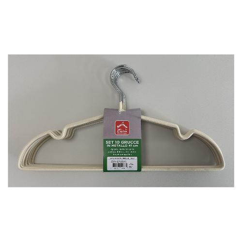 Set grucce metallo antiscivolo 10 pz (41cm) Ecrù