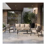 Amicasa .Salottino 5 Posti Alex Alu. Grigio/Beige
