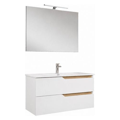 GRACE Bagno Bianco opaco e Rovere naturale (100cm)