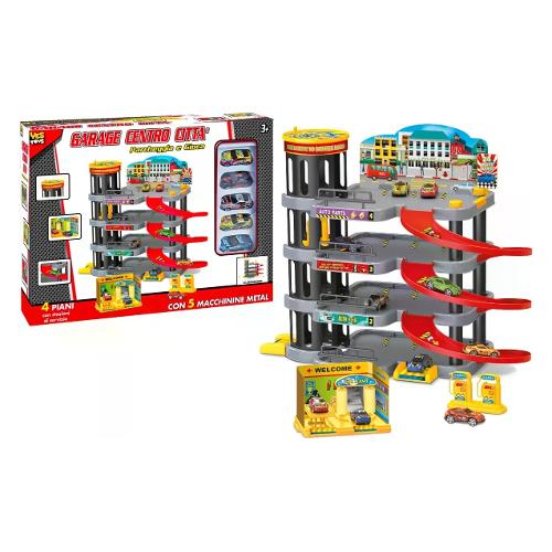 Garage Playset Centro Città multipano con 5 auto metal (41x23x34cm) MGG52512