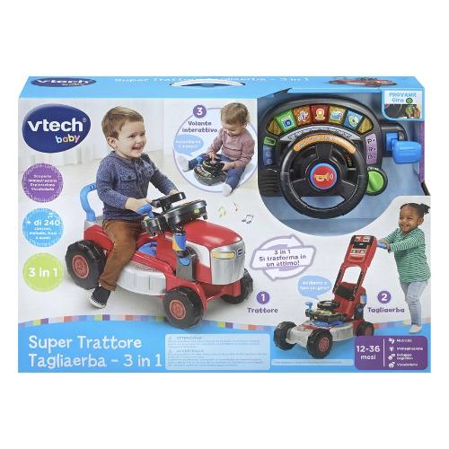 Primipassi Super Trattore Tagliaerba 3 in 1 (12-36m) BABY Rosso 576507
