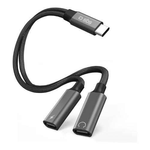 Cavo adattatore AUDIO & CHARGE Splitter 2in1 Gray 0,13m TEADATYCHARGETYCK