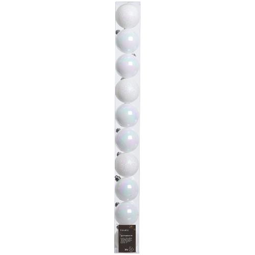 Set palline albero Natale (10pz-6cm) Plastica White iris 9020175