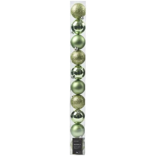 Set palline albero Natale (10pz-6cm) Plastica Green tea 9022469