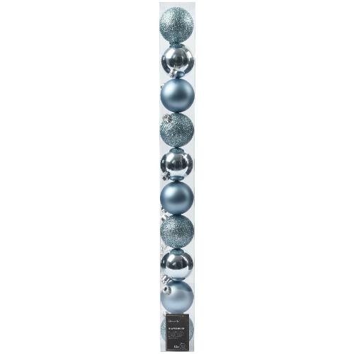 Set palline albero Natale (10pz-6cm) Plastica Blu ice 9022471
