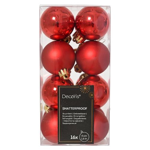 Set palline albero Natale (16pz-4cm) Plastica Red 9021777