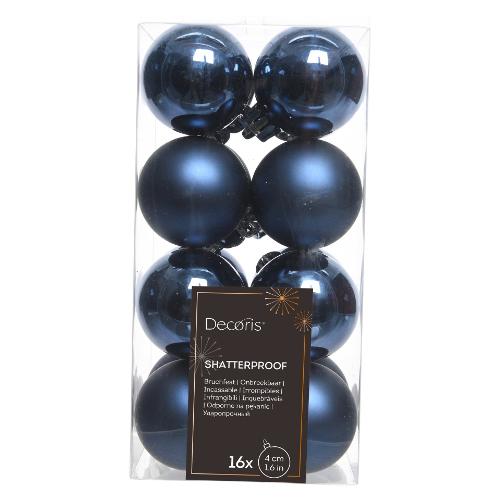 Set palline albero Natale (16pz-4cm) Plastica Night blu 9021801