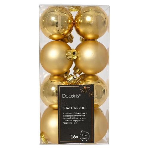 Set palline albero Natale (16pz-4cm) Plastica Gold 9021775