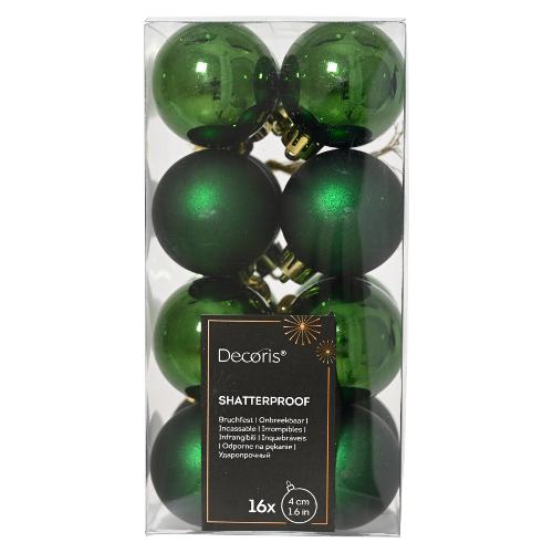 Set palline albero Natale (16pz-4cm) Plastica Pine green 9021802