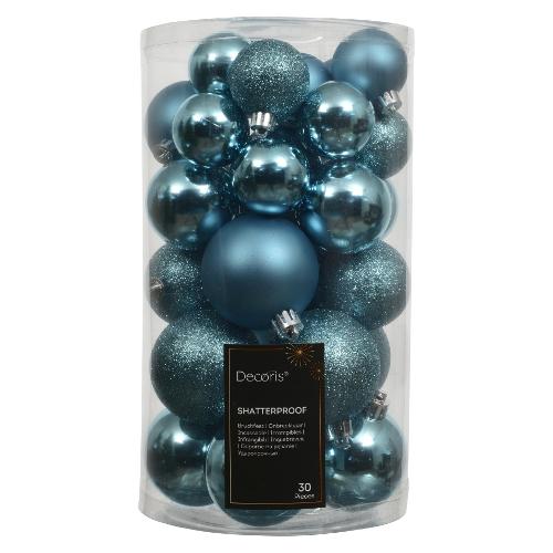 Set palline albero Natale (37pz-6cm) Plastica Folk blu 9022845