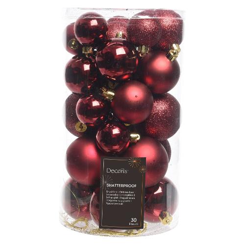 Set palline albero Natale (37pz-6cm) Plastica Oxblood 9022903