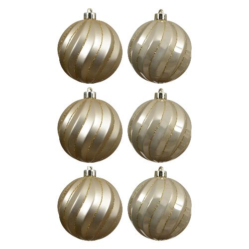 Set palline albero Natale (6pz-8cm) Plastica Pearl 026076
